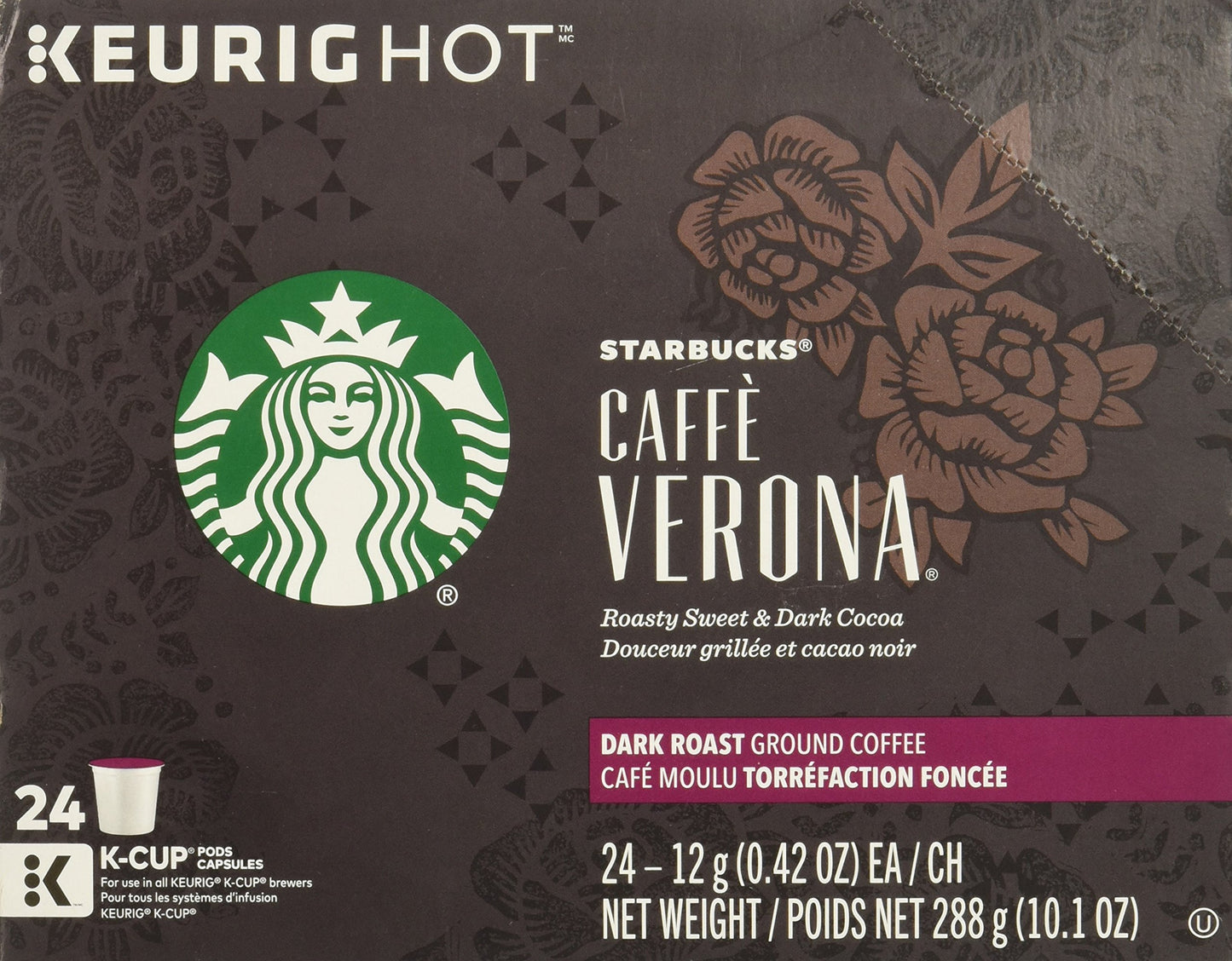 Starbucks K-Cup Coffee Pods, Naturally Flavored Coffee Variety Pack for Keurig Brewers, 100% Arabica, 1 Box (40 Pods)