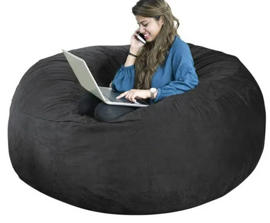 Bean Bag Chair 3Ft Luxurious Velvet Ultra Soft with High-Rebound Bean Bag Chairs for Adults Plush Lazy Sofa with Fluffy Removable Cover 4ft