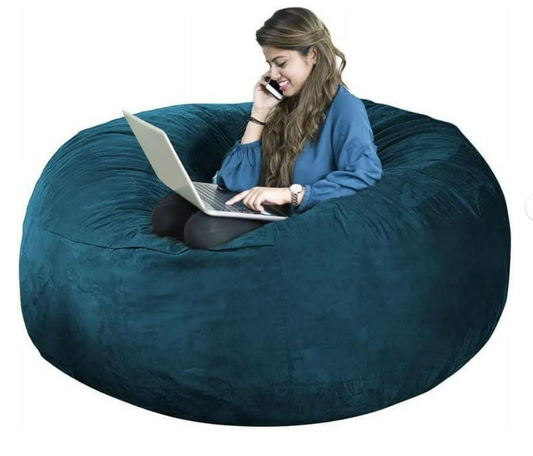 Bean Bag Chair, Oversize Bean Bag Chair for Adults, Comfy Chair Bean Bag Couch Lounge Sofa Loveseat Furniture | Dark Till Green Suede