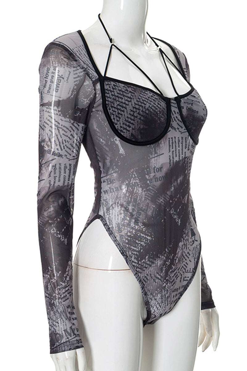 Women's Shape Black Sculpted Long Sleeve Sleeve Bodysuit