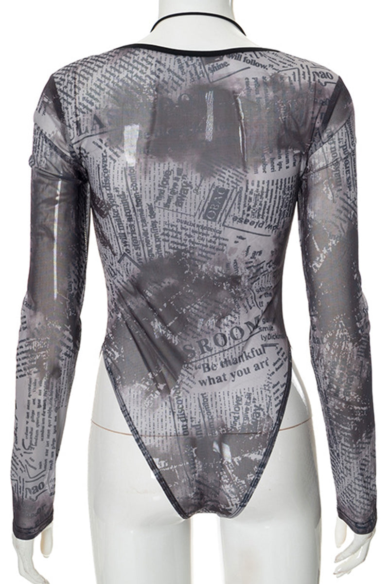 Women's Shape Black Sculpted Long Sleeve Sleeve Bodysuit