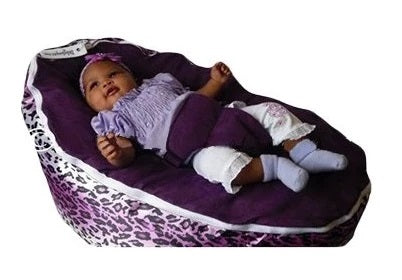 Babybooper Purple Rain Leopard Print Bean Bag Chair