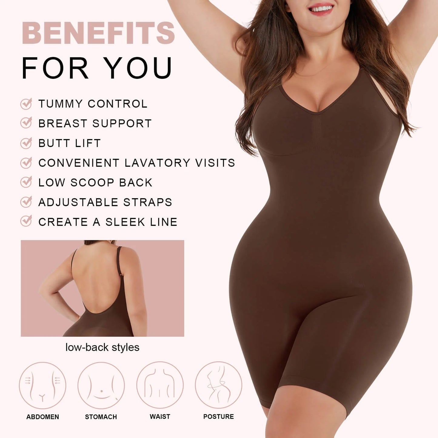 Black Seamless Sculpt Plus Size Full Body Shaper