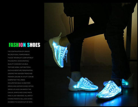 Image of LED Fiber Optic Rechargeable Light Up Shoes