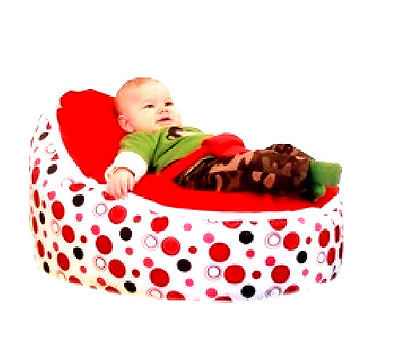 Image of Babybooper Beanbag Soft Baby Cozy Baby Sitting Chair Nursery Pillow Safe (Cherry Bubble Fizzy) - Babybooper Beanbags