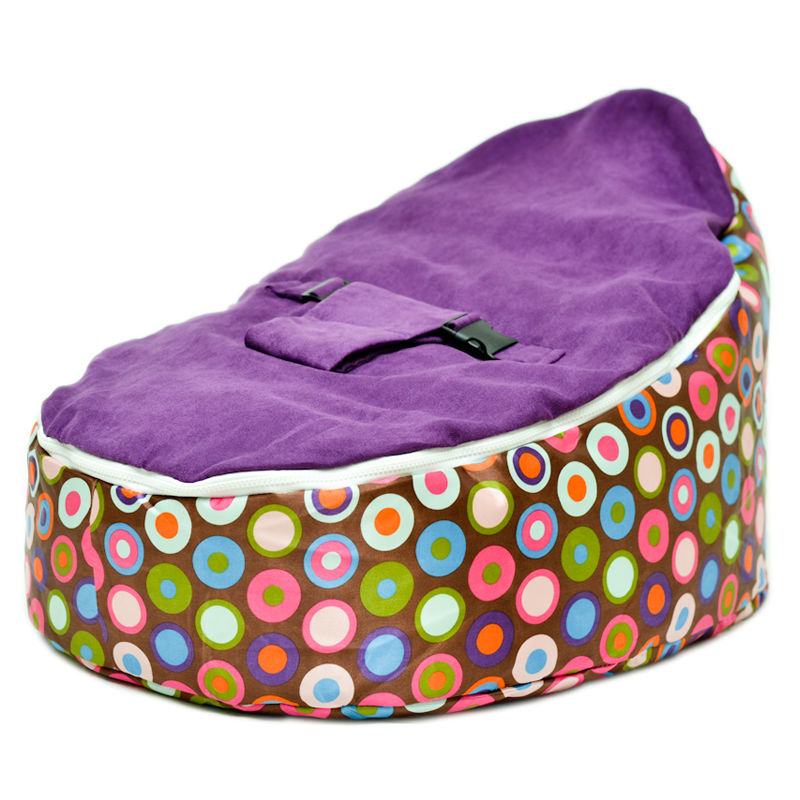 Babybooper Beanbag Soft Baby Cozy Baby Sitting Chair Nursery Pillow Safe. (Booper Purple Top Bubble Gum Drop - Babybooper Beanbags