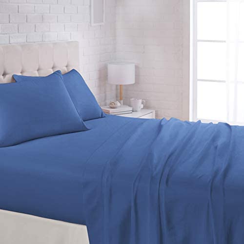 Basics Lightweight Super Soft Easy Care Microfiber Bed Sheet Set with 16" Deep Pockets - Twin, Aqua Fern: Home & Kitchen