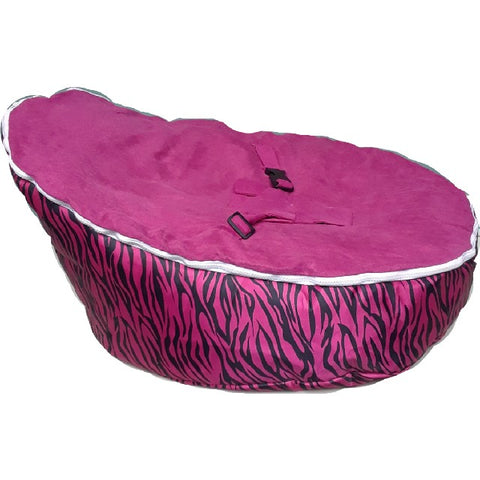 Babybooper Beanbag Soft Baby Cozy Baby Sitting Chair Nursery Pillow Safe (Booper Hot Pink Zebra Black Stripes) - Babybooper Beanbags