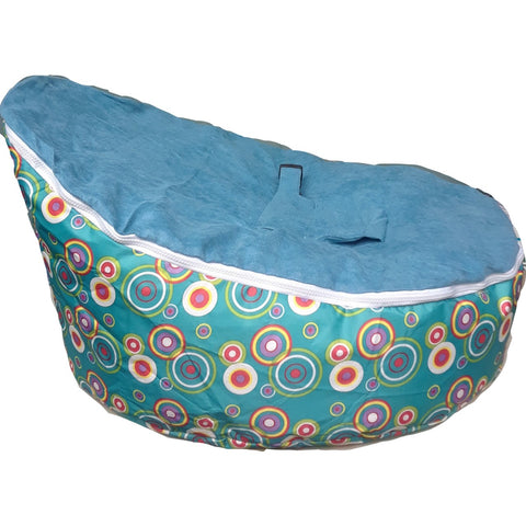 Babybooper Beanbag Soft Baby Cozy Baby Sitting Chair Nursery Pillow Safe (Booper Till Green Multi Planet Circles) - Babybooper Beanbags