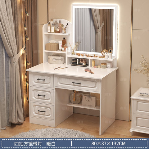 Image of Makeup Lacquer Dressing Table Box Mirrors Drawer Toiletries Dressing Table Cabinets Living Room Penteadeira Bedroom Furniture