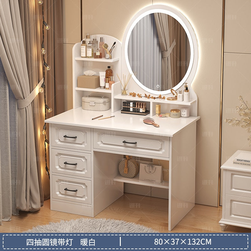 Makeup Lacquer Dressing Table Box Mirrors Drawer Toiletries Dressing Table Cabinets Living Room Penteadeira Bedroom Furniture