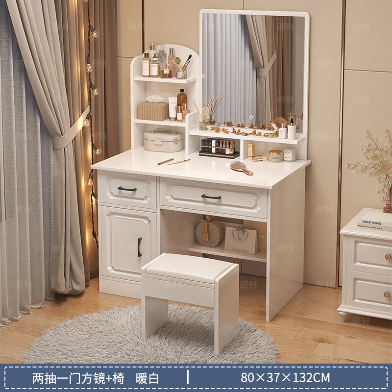 Makeup Lacquer Dressing Table Box Mirrors Drawer Toiletries Dressing Table Cabinets Living Room Penteadeira Bedroom Furniture