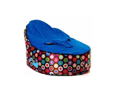 Image of Babybooper Beanbag Soft Baby Cozy Baby Sitting Chair Nursery Pillow Safe. (Booper Blue Top Bubble Gum Drop)