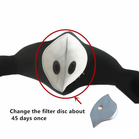 Image of Cycling Half Face Mask PM 2.5 Carbon Filter Two Exhale Valves Dust-Proof Anti Pollution Smog Face Mask Sport Cover Shield