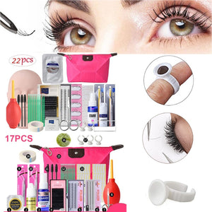 17/22Pcs Beginner Professional False Eyelashes Extension Training Mannequin Makeup Training  Practice Kits Tool