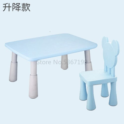 Image of Children's table and chair kindergarten table and chair baby learning table plastic table chair chair game table toy table