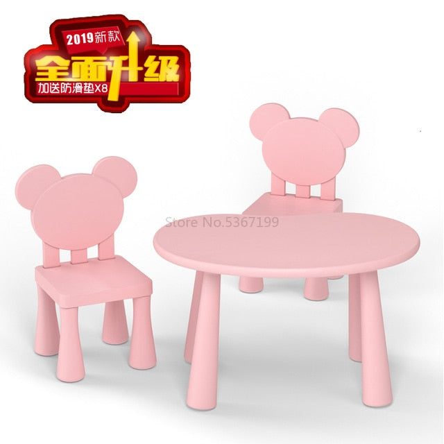 Children's table and chair kindergarten table and chair baby learning table plastic table chair chair game table toy table