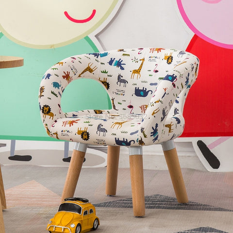 Image of Children Table and Chair Kindergarten Wooden Stool Cartoon Sofa Lovely Baby Dining Table Stool Kids Furniture Toddler Chairs