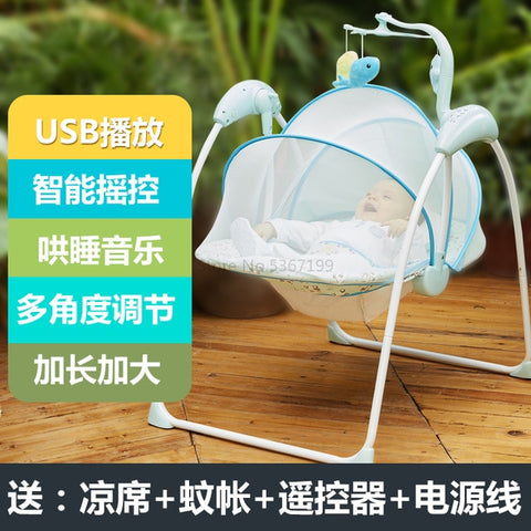 Image of Baby Electric Rocking Chair Swing Coaxing Sleeping Artifact BB Cradle Bed Appease Recliner Increase