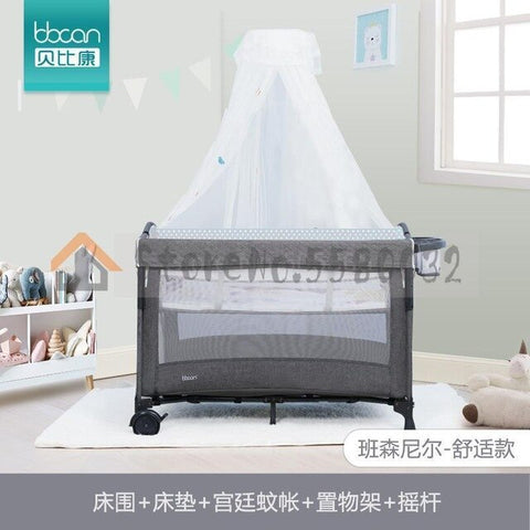 Image of Crib Together Big Bed Folding Multi-function Portable Newborn Baby  Bb
