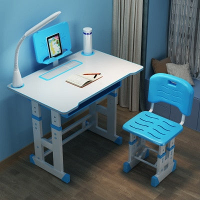 Image of Multifunctional Kid Study Table Children Homework Desk  Ergonomic Student Adjustable Desk And Chair Combination 80*49cm