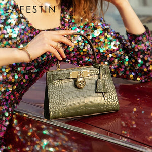 LAFESTIN 2020 New Fashion Women Bag Luxury Shoulder Messenger Bag Small Crocodile Texture Leather Handbag