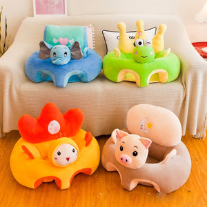 Child Baby Seats Sofa Support Seat Cover Plush Baby Chair Learning To Sit Feeding Chair Cover Soft Plush Toy，Without filler！