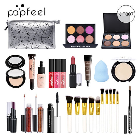 Image of 15 20 24PCS/Set Make Up Sets Cosmetics Kit Eyeshadow Lipstick Eyebrow Pencil Lip Gloss Makeup Brush Powder Puff with Makeup Bag
