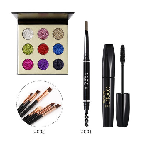 Image of Cocute 5Pcs Makeup Set Box Maquillaje Profesional Eyeshadow Palette Eyebrow Pen Mascara Highlighter Stick Makeup Kits For Women