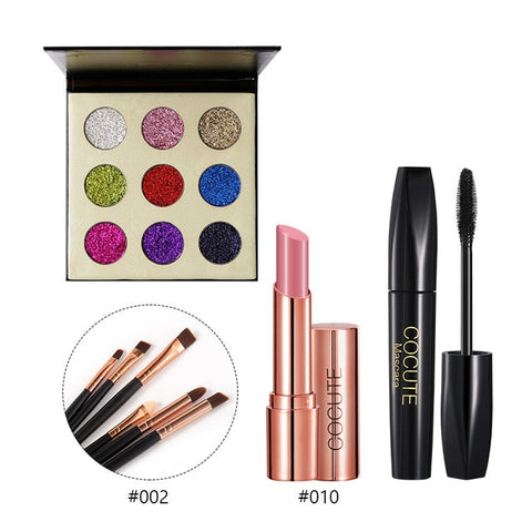 Image of Cocute 5Pcs Makeup Set Box Maquillaje Profesional Eyeshadow Palette Eyebrow Pen Mascara Highlighter Stick Makeup Kits For Women