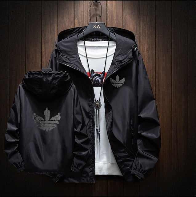 2020 New Brand Men's Jacket Outdoor Travel Hooded Slim Jacket Harajuku Andes Hooded Design Printed Large Size M-8XL Jacket