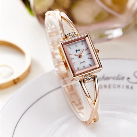 Image of New Fashion Rhinestone Watches Women Luxury Brand Stainless Steel Bracelet watches Ladies Quartz Dress Watches reloj mujer Clock