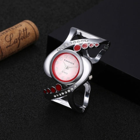 Image of New Design Women Bangle Wristwatch Quartz Crystal Luxury Rhinestone Elegant Watch