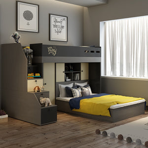 Nordic multi-functional mother bed modern minimalist high box wardrobe bed under the bed bunk bed