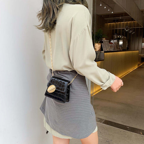 Image of Quality Stone Pattern Leather Crossbody Bags For Women Designer Small Handbags Chain Shoulder Messenger Bag Mini Purses Hand Bag