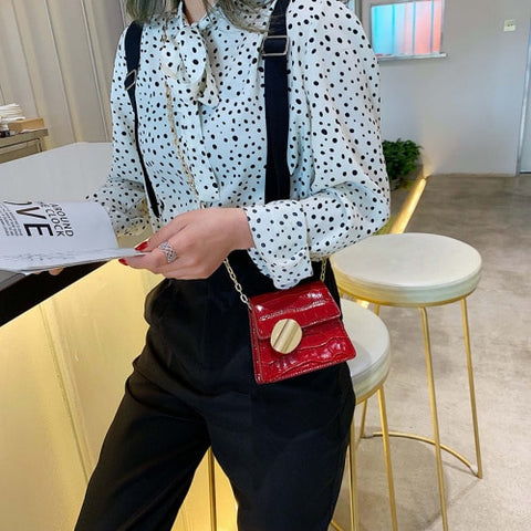 Image of Quality Stone Pattern Leather Crossbody Bags For Women Designer Small Handbags Chain Shoulder Messenger Bag Mini Purses Hand Bag
