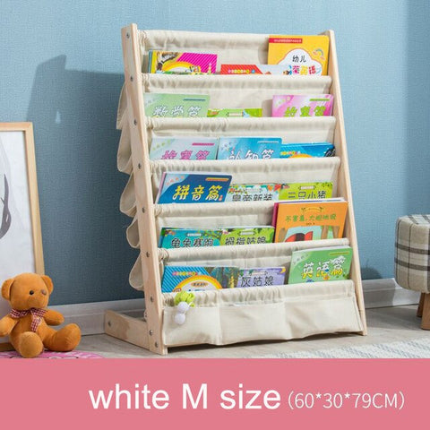 Image of solid wood bookcase easy install book shelf  kid's picture book rack living room  home office furniture toy shelf