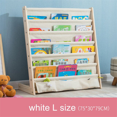 Image of solid wood bookcase easy install book shelf  kid's picture book rack living room  home office furniture toy shelf